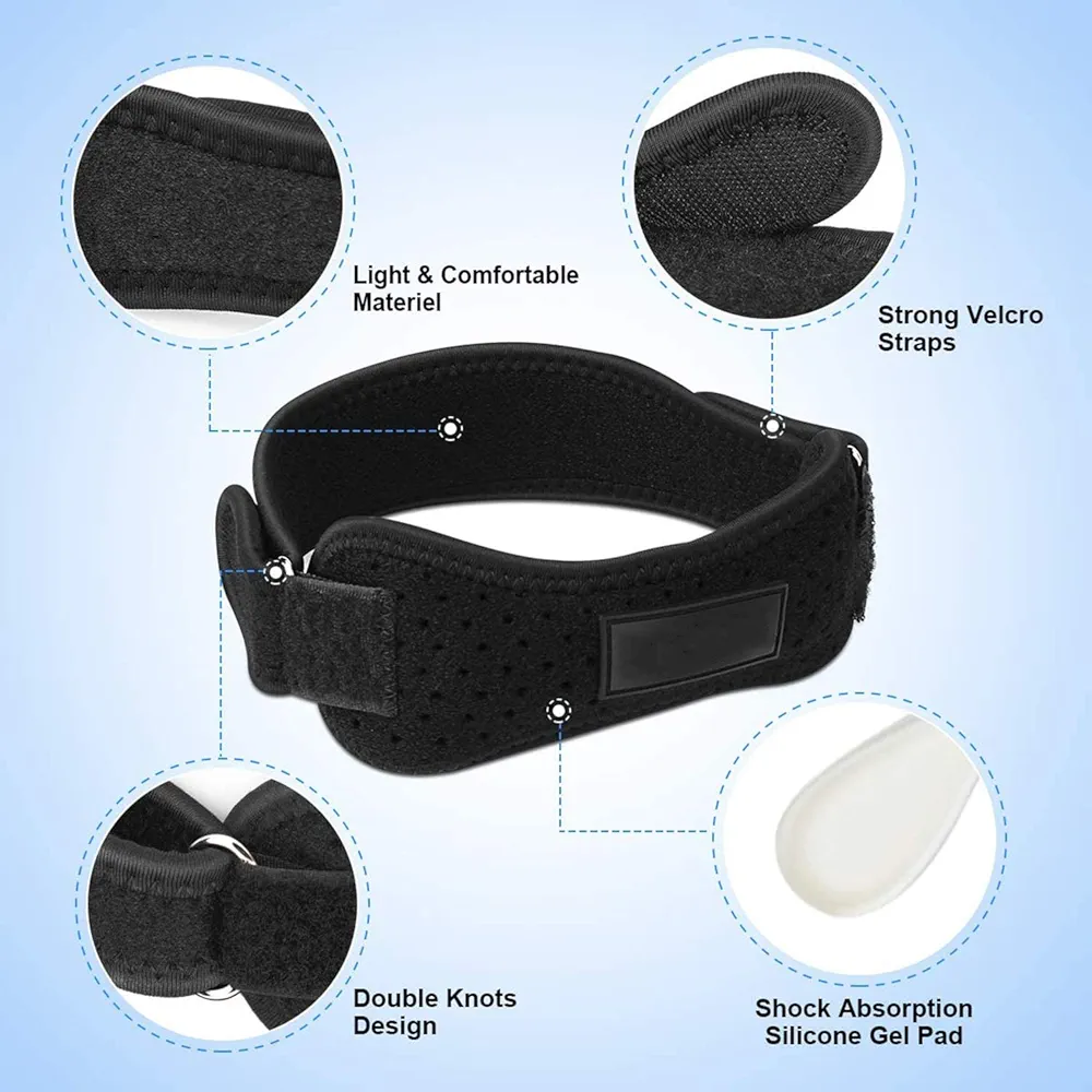 Patella Strap Knee Brace Support, 2 Pack Knee Brace for Arthritis, ACL, Running, Basketball, Meniscus Tear, Sports, Athletic Best Knee Brace for Hiking, Soccer, Volleyball & Squats - Image 3