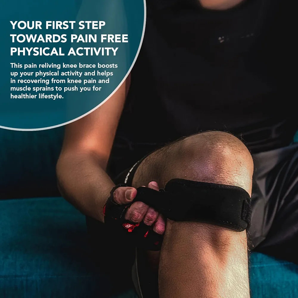 Unisex Compression Pain Relief Patella Tendon Support Knee Strap-1 Pack Adjustable Knee Support Brace with Straps for Injury Recovery, Running, Jumpers Knee, Hiking, and Tennis - Image 2