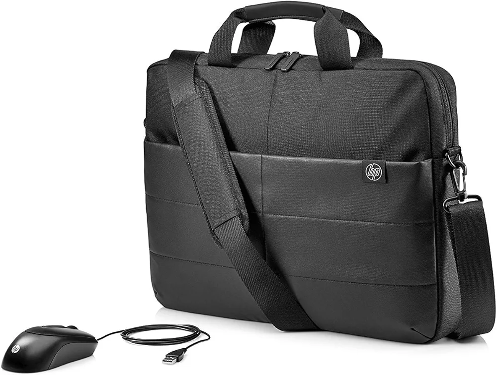 HP 15.6-inch Laptop Briefcase with Pre-Bundled Wired Mouse (Black) - Image 4