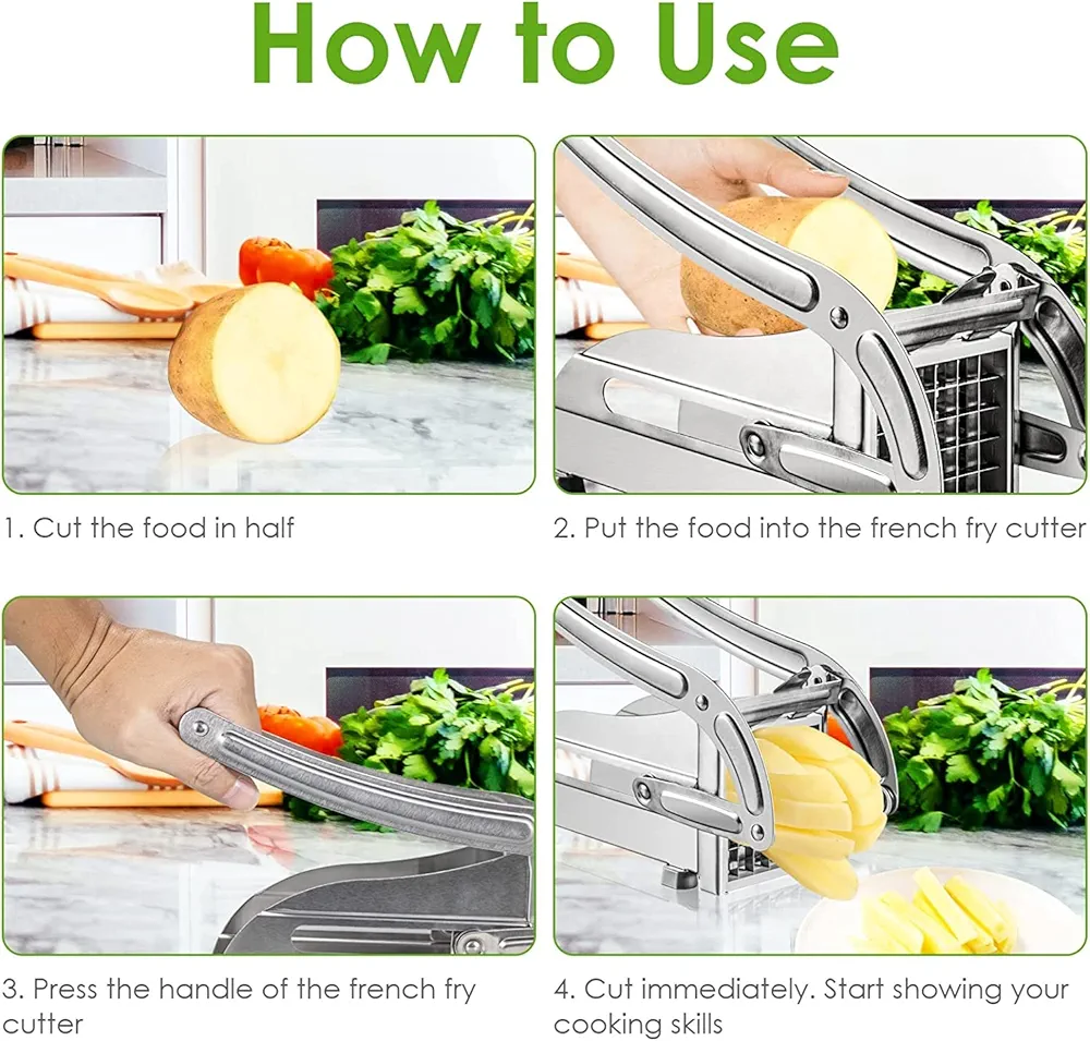 French Fry Cutter Stainless Steel Potato Slicer - Image 2