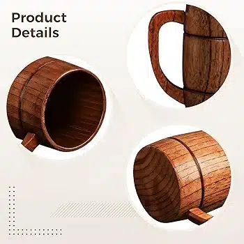 Natural Wooden Mug for Water, Coffee and Beer - Image 4