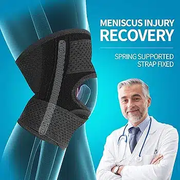 Knee Brace with Side Stabilizers Relieve Meniscus Tear Knee Pain ACL MCL Arthritis,Joint Pain Relief, Breathable Adjustable Knee Support Suitable for Men and Women with Sports Injuries - Image 3