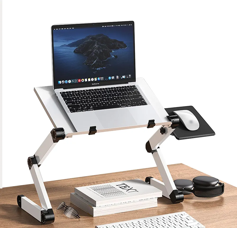 Height Adjustable Standing Desk Converter, 19” Wide Tabletop Small Standing Desk, Laptop Stand for Desk with Keyboard Tray Fits, Monitor Stand for Desk Computer Stand for Dorm Room Office Storage - Image 2