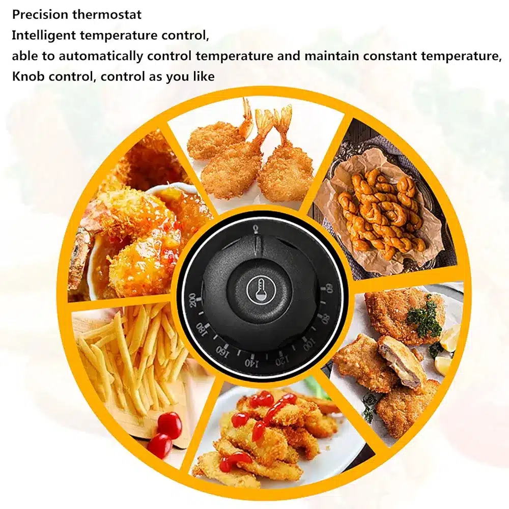 Electric Countertop Deep Fryer Single Tank Stainless SteelStainlessStainless Steel Deep Fryer with Adjustable Temperature Control Removable Basket and Lid Oil Tank Non-Stick Easy Clean 2500W Steel Deep Fryer with Adjustable Temperature Control Removable Basket and Lid Oil Tank Non-Stick Easy Clean 2500W - Image 5