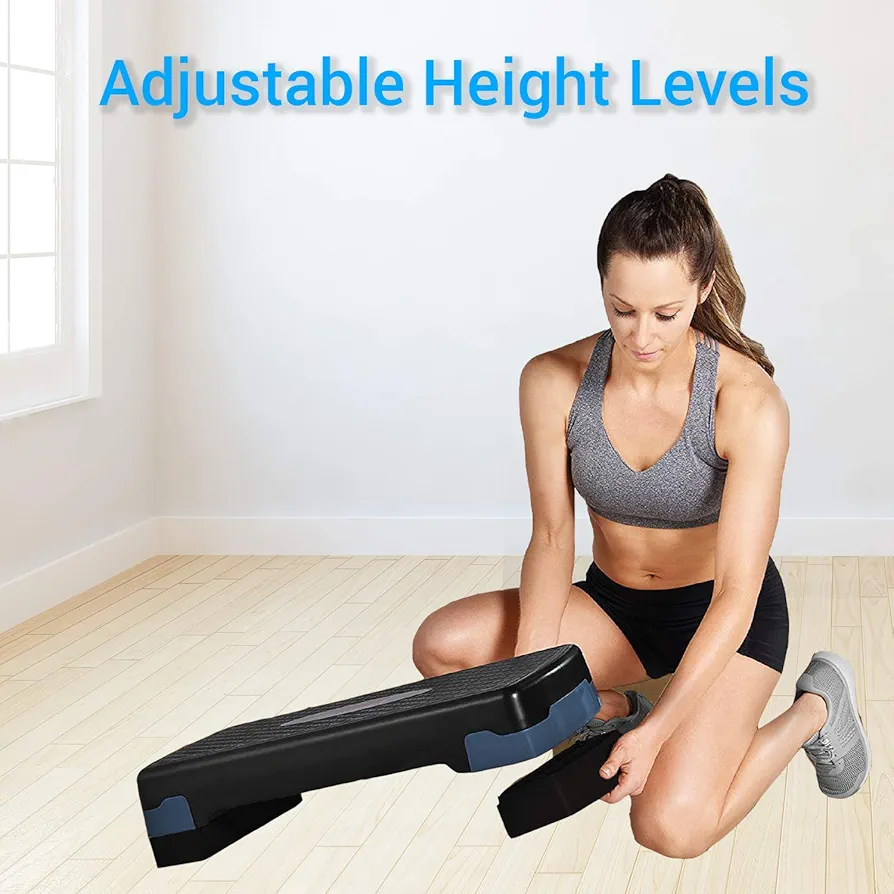 Adjustable Workout Fitness Stepper Exercise Platform with Risers - Image 4