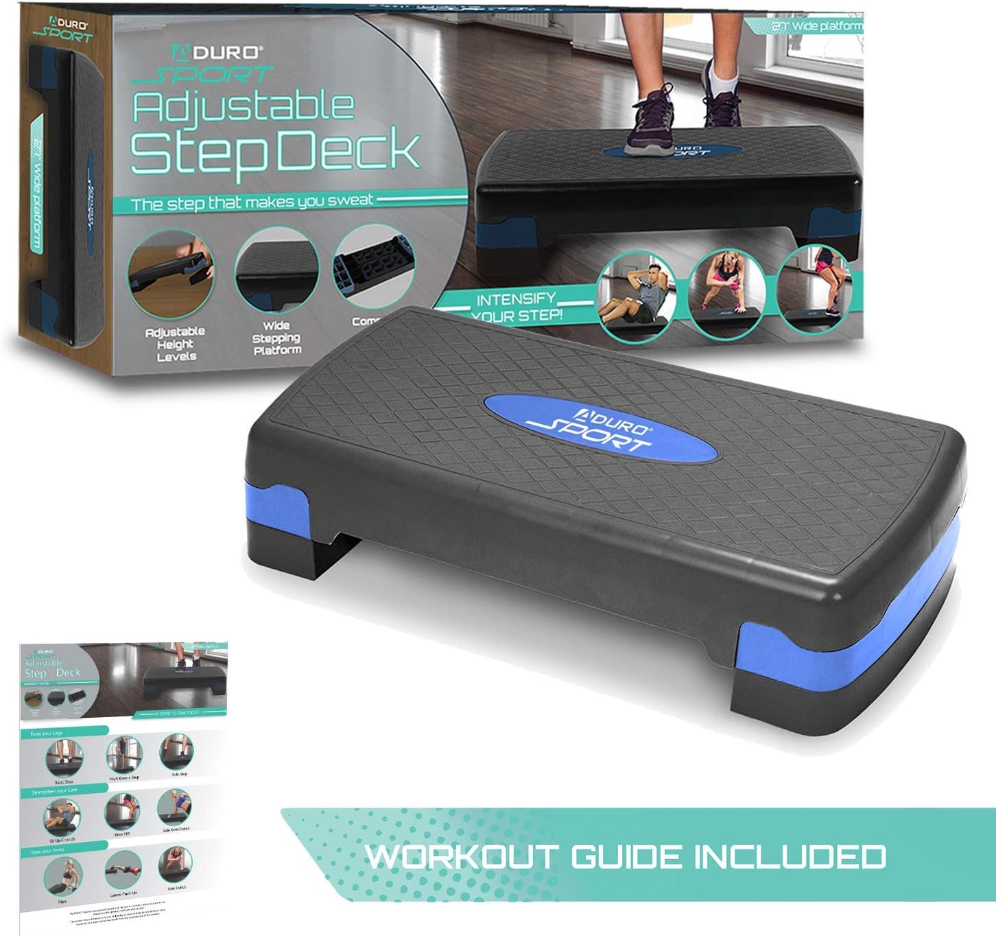 Adjustable Workout Fitness Stepper Exercise Platform with Risers - Image 2