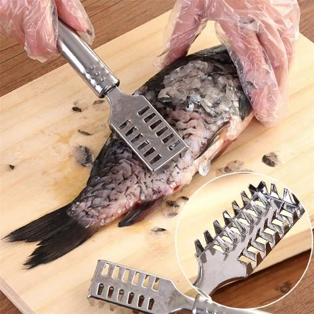 Fish Scaler Brush Fish Scaler Remover with Stainless Steel Sawtooth - Image 4