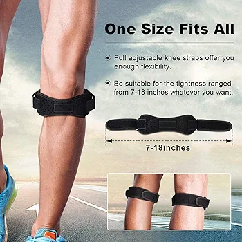 Patella Strap Knee Brace Support, 2 Pack Knee Brace for Arthritis, ACL, Running, Basketball, Meniscus Tear, Sports, Athletic Best Knee Brace for Hiking, Soccer, Volleyball & Squats - Image 2