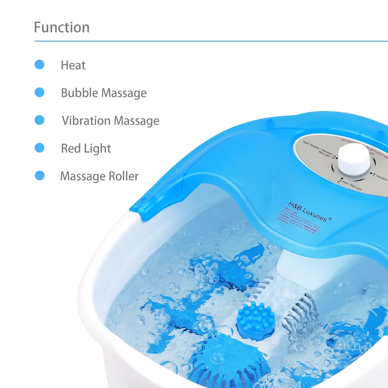 Heated Foot Spa Bath with Bubble Massage, Pedicure Attachments, Vibration for Fatigue Relief - Image 5