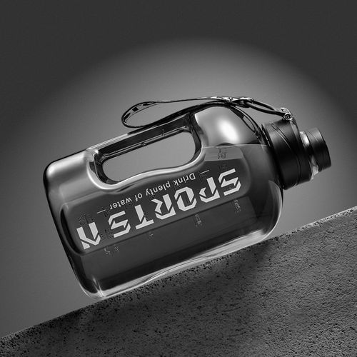 1700ml High Capacity Sports Water Bottle - Black - Image 2