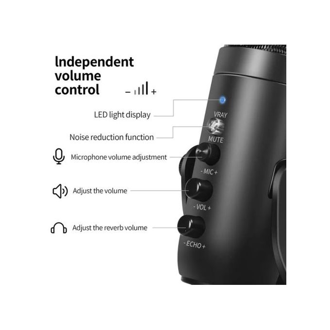 Condenser Microphone USB for Gaming, For PC Computer Streaming, Video Podcasting and Studio Recording - Image 2