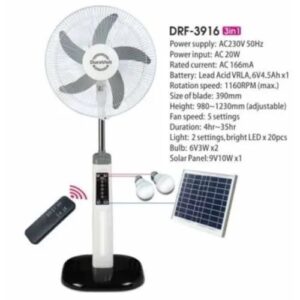 Rechargeable solar fan