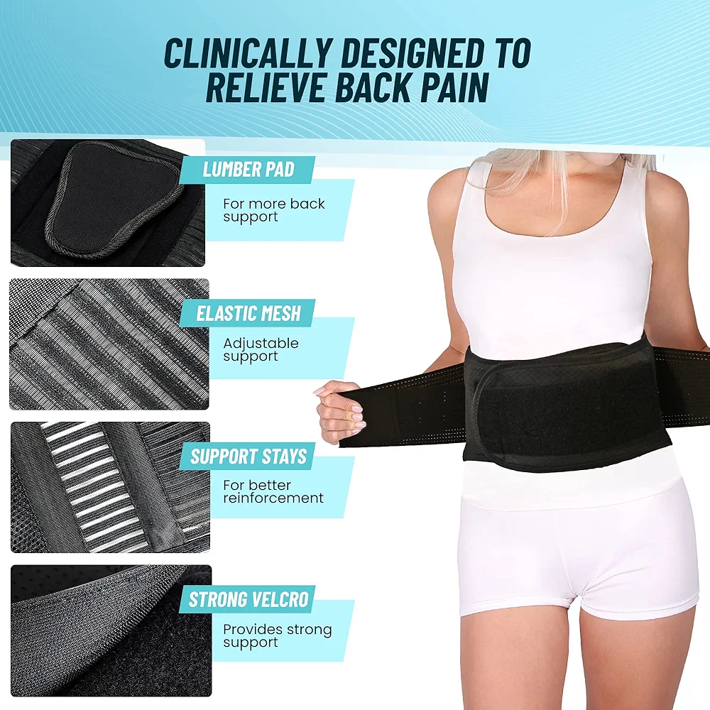 Advanta Sports Back Support Belt Relief Back Pain, Sciatica, Herniated Disc, Scoliosis and more -Breathable Mesh Design with Lumbar Pad for Women & Men-Adjustable Support Straps - Image 4