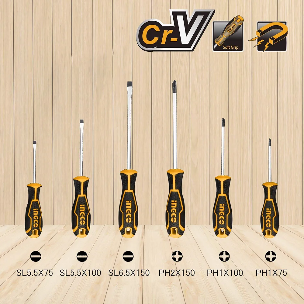 INGCO HKSD0628 Screwdriver Set, Set of 6, Torx Screwdriver, Precision Screwdriver Set - Image 3