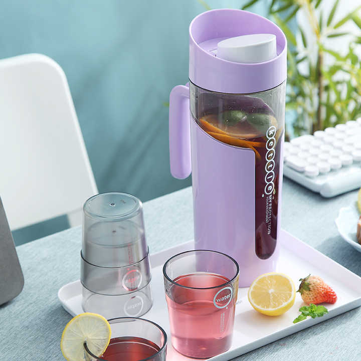 Eco-friendly Quality Cold Water Pitcher Juice Dispenser Glass Water Jug Set with Cups - Image 2