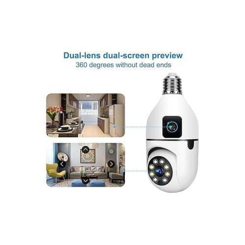 Zeevision Dual-lens wireless light bulb security camera. - Image 2