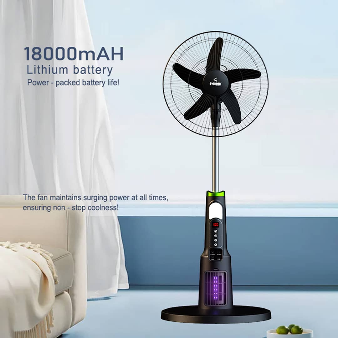 AC&DC Rechargeable Solar Stand Fan - Image 3