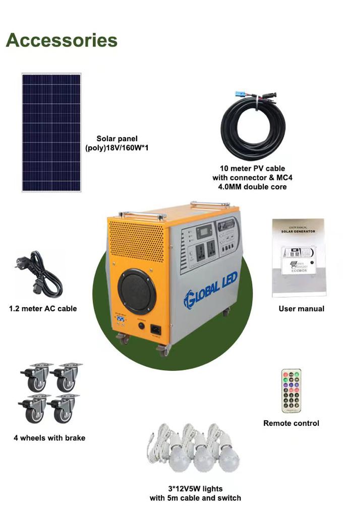 GLOBAL LED 1000W Portable Solar Generator System - Image 2