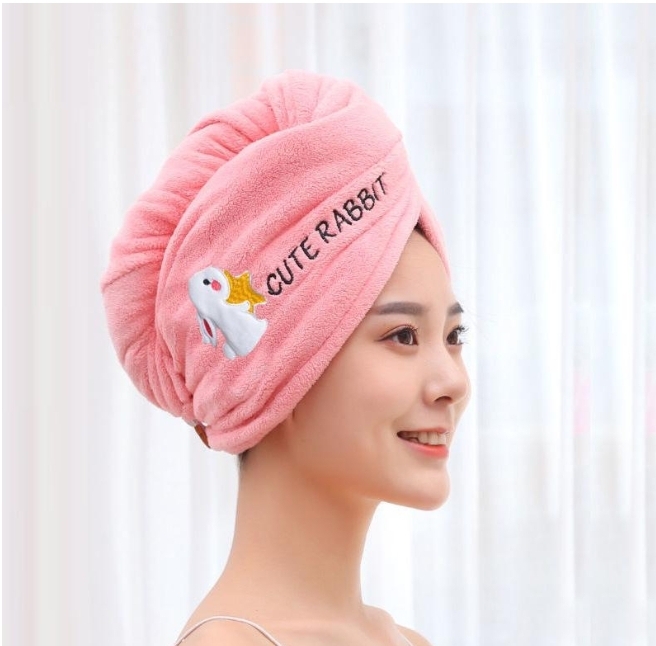 Women Quick Hair Drying Shower Cap Towel Shower Hat - Image 2