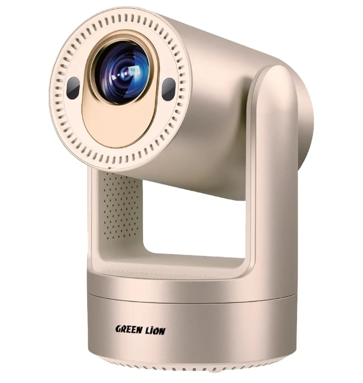 Green Lion Prisma Projector With 5200mahGreen Lion Prisma 4K Portable Projector with 5200mAh Battery & Speaker & Remote Control, 150 ANSI Lumens, Screen Mirroring, (HDMI, USB, WiFi, BT) Connectivity, Android 9.0 - Platinum Gold - Image 6