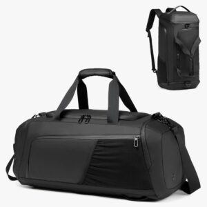 Gym Duffle Bag for Men & Women, Waterproof Sports Duffel Bags, Travel Weekender Bag, Overnight Bag with Shoe Compartment, black
