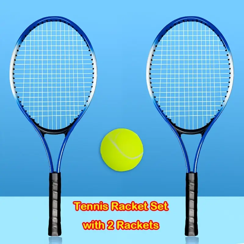 A Set of Tennis Training Double Racket Set, 2 20-Inch Rackets + 1 Ball + 1 Bag, Made of Alloy Material, Ultra-Light And Durable, Suitable for Beginners And Casual Training - Image 2