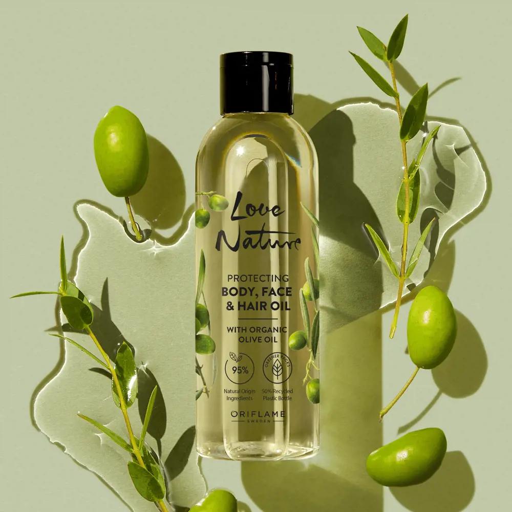 Protective oil for body, face and hair with natural olive oil Love Nature - Image 2